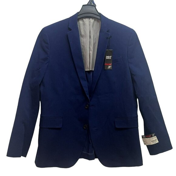 JF  Ferrar Men Suit Slim Navy Blue 360 4-Way  Stretch Winkle Resistan L 42/44 - Picture 1 of 9